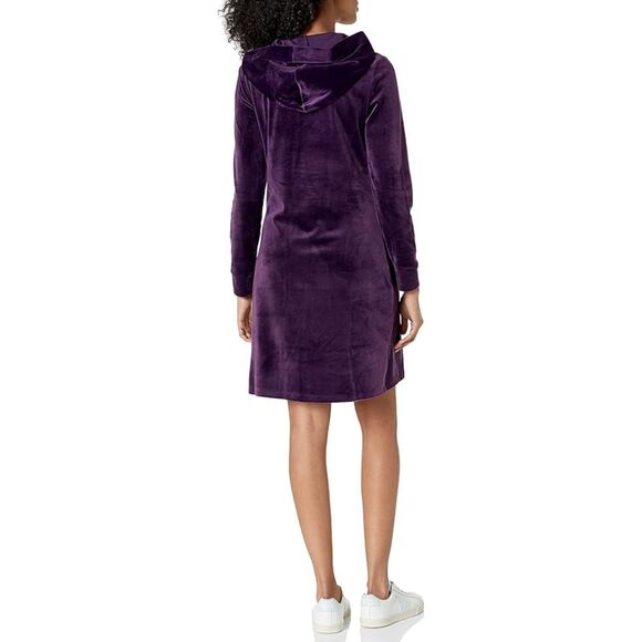 DKNY -Purple Velour Women's Logo T-Shirt Dress- Sz L - Picture 2 of 2
